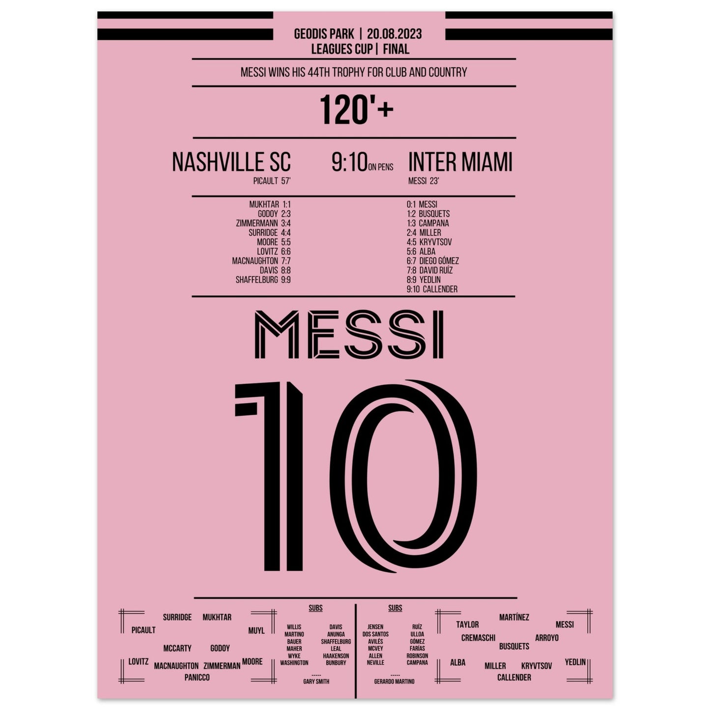 Messi gewinnt den 44. Titel seiner Karriere 30x40-cm-12x16-Ohne-Rahmen