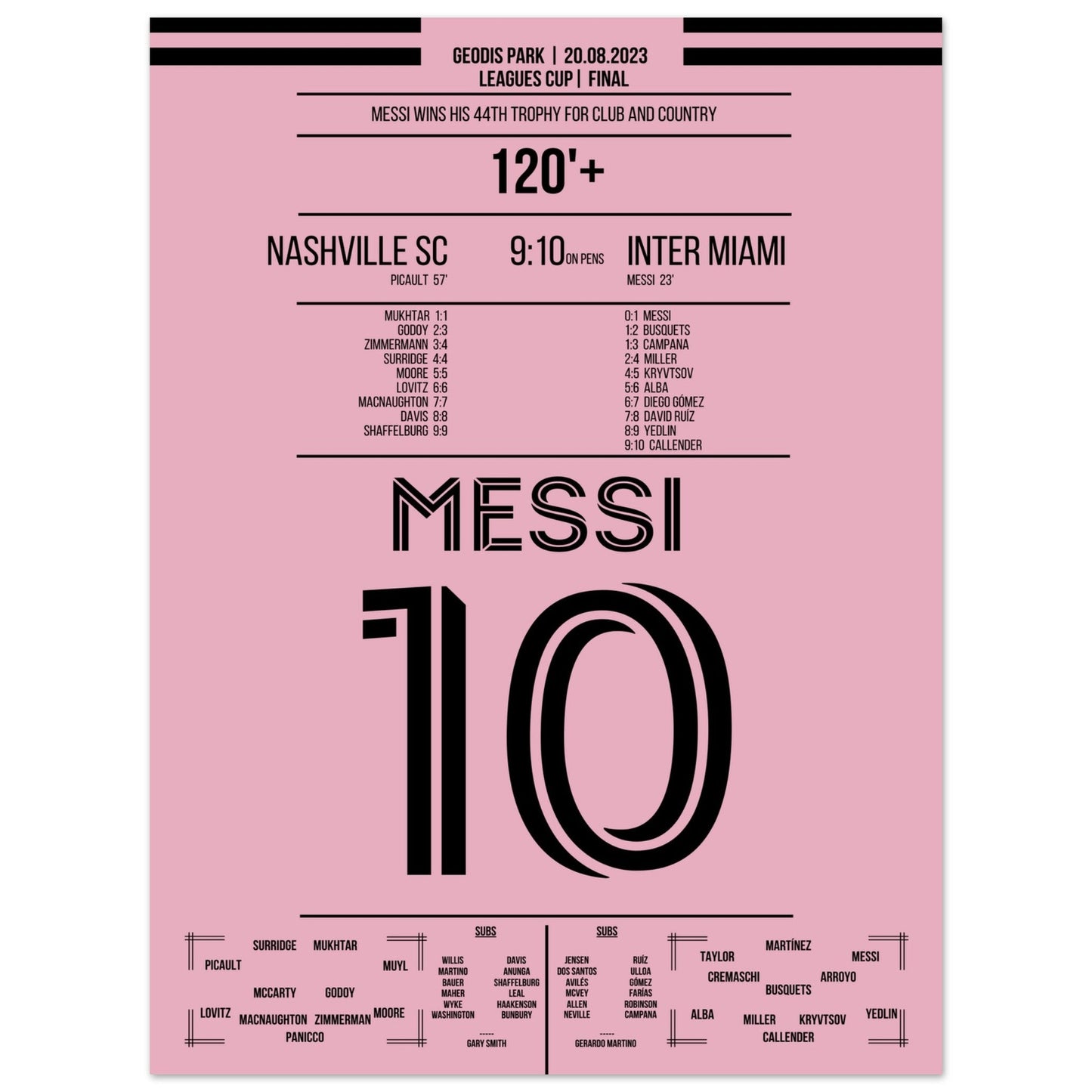Messi gewinnt den 44. Titel seiner Karriere 45x60-cm-18x24-Ohne-Rahmen