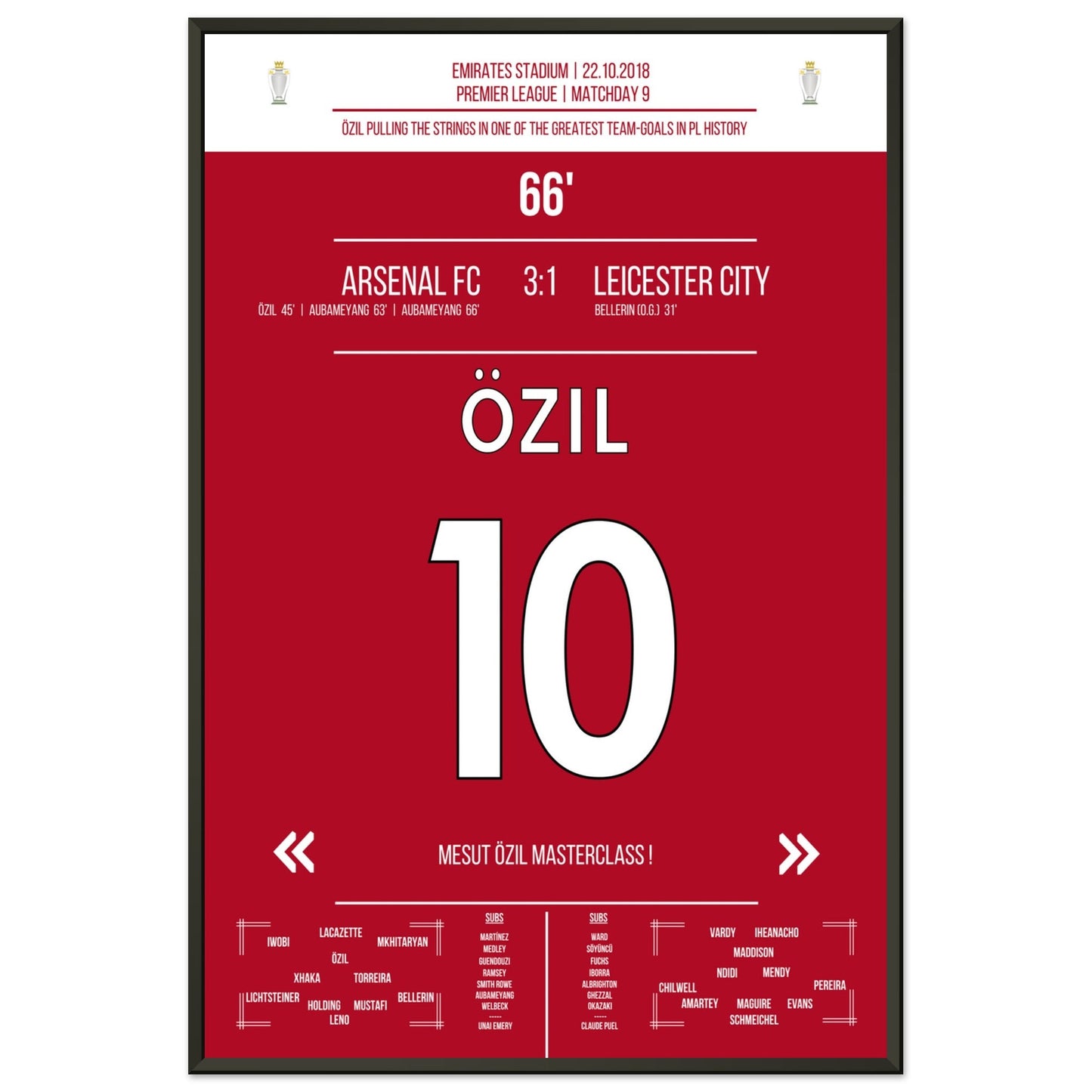 Mesut Özil Masterclass gegen Leicester in 2018