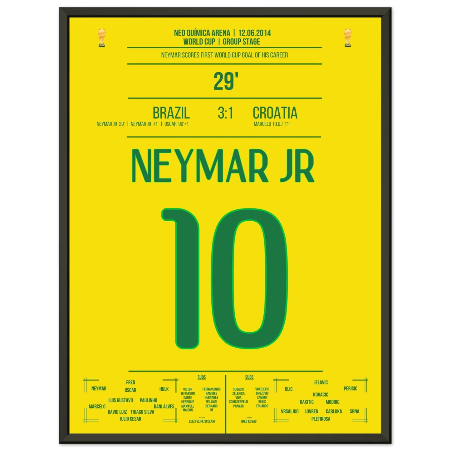 Neymar scores his first goal at a World Cup in 2014