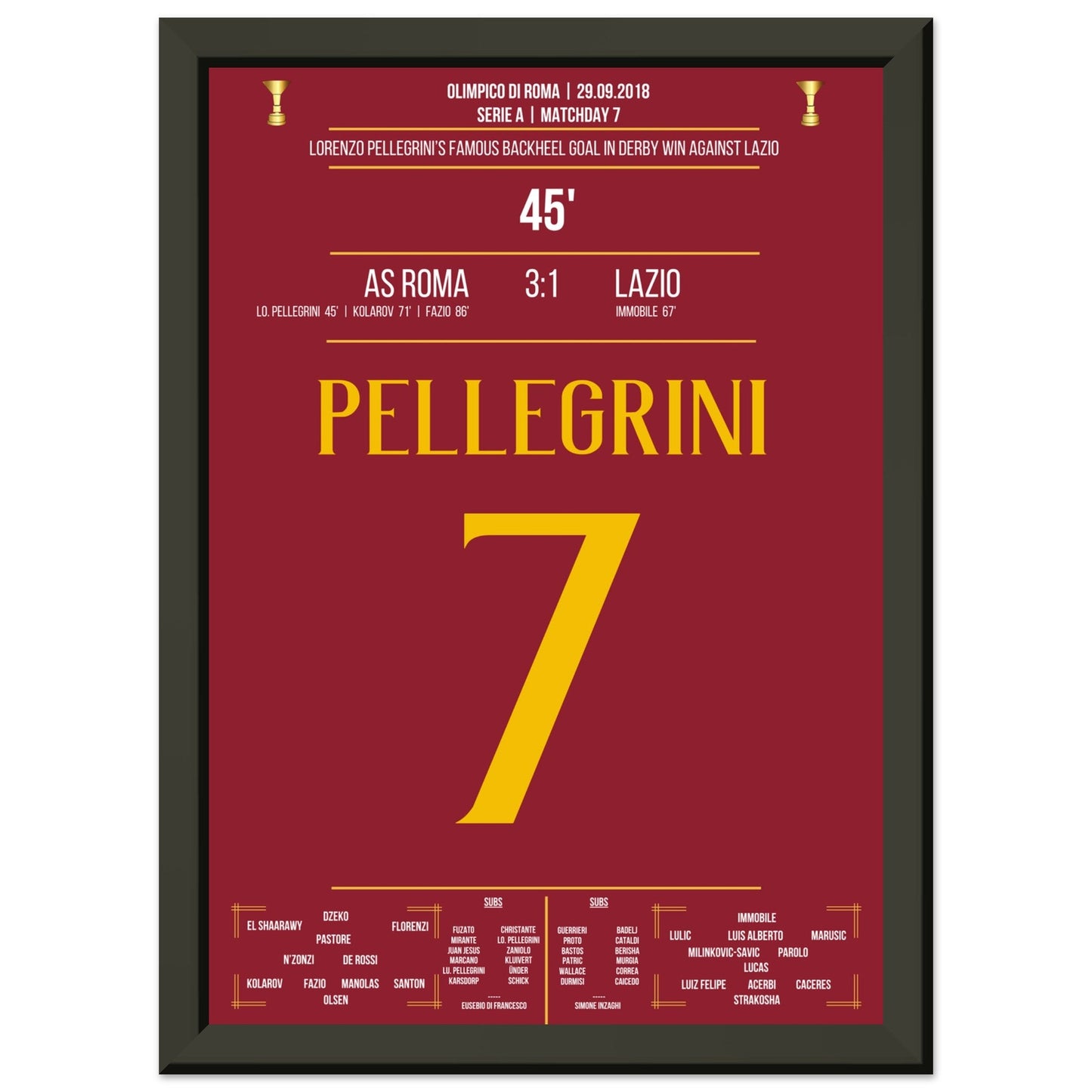 Pellegrini's Hackentor im Derby Sieg gegen Lazio in 2018