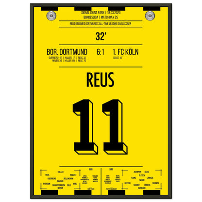 Reus' Rekord-Tor gegen Köln in 2023 50x70-cm-20x28-Schwarzer-Aluminiumrahmen