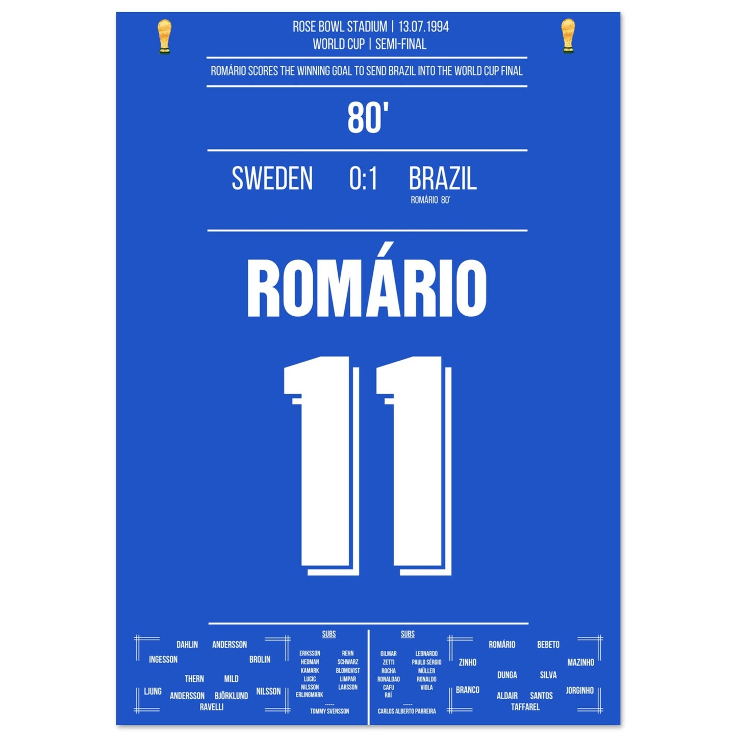 Romario's Siegtreffer im Halbfinale bei der Weltmeisterschaft 1994 