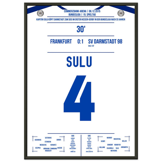 Sulu köpft Darmstadt zum Sieg im Hessen-Derby 2015 50x70-cm-20x28-Schwarzer-Aluminiumrahmen