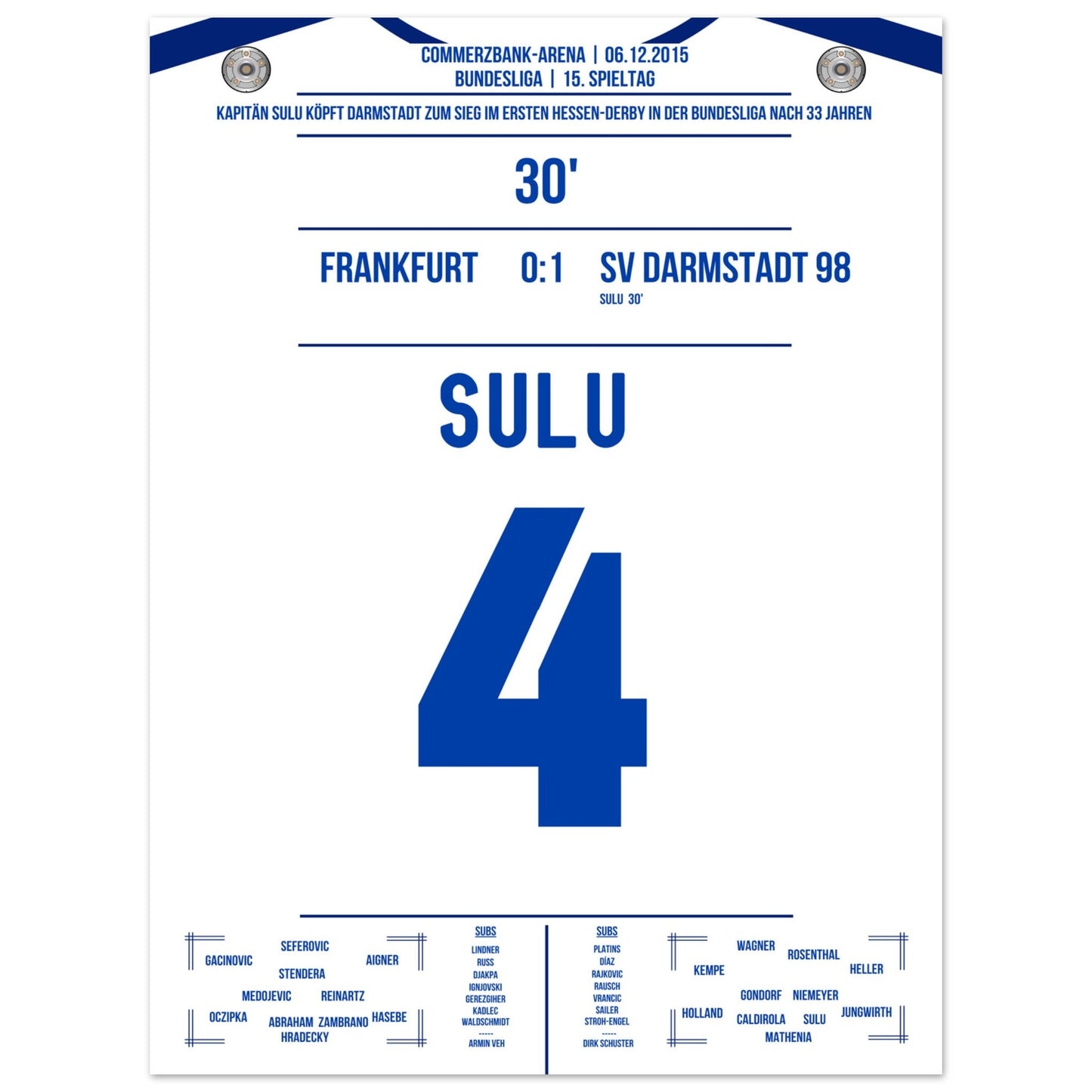 Sulu köpft Darmstadt zum Sieg im Hessen-Derby 2015 45x60-cm-18x24-Ohne-Rahmen