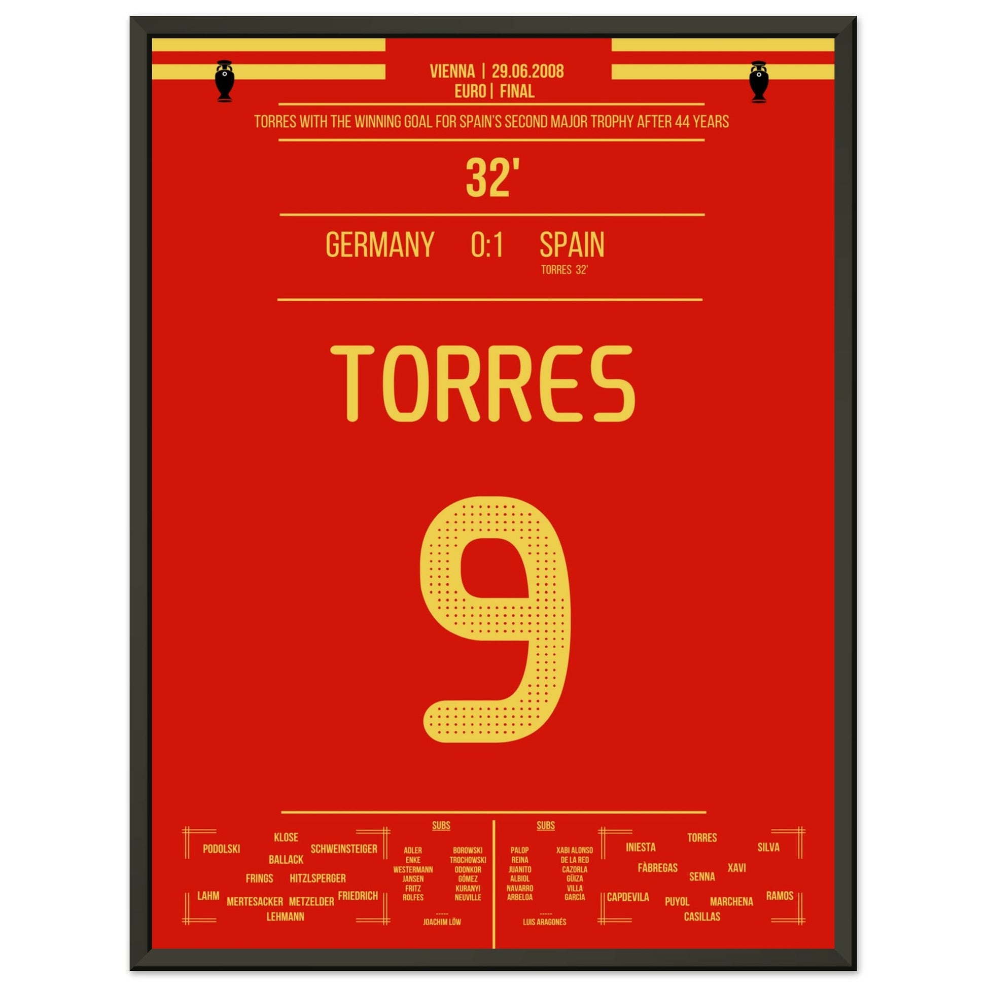 Torres Siegtreffer im Finale der Euro 2008 45x60-cm-18x24-Schwarzer-Aluminiumrahmen