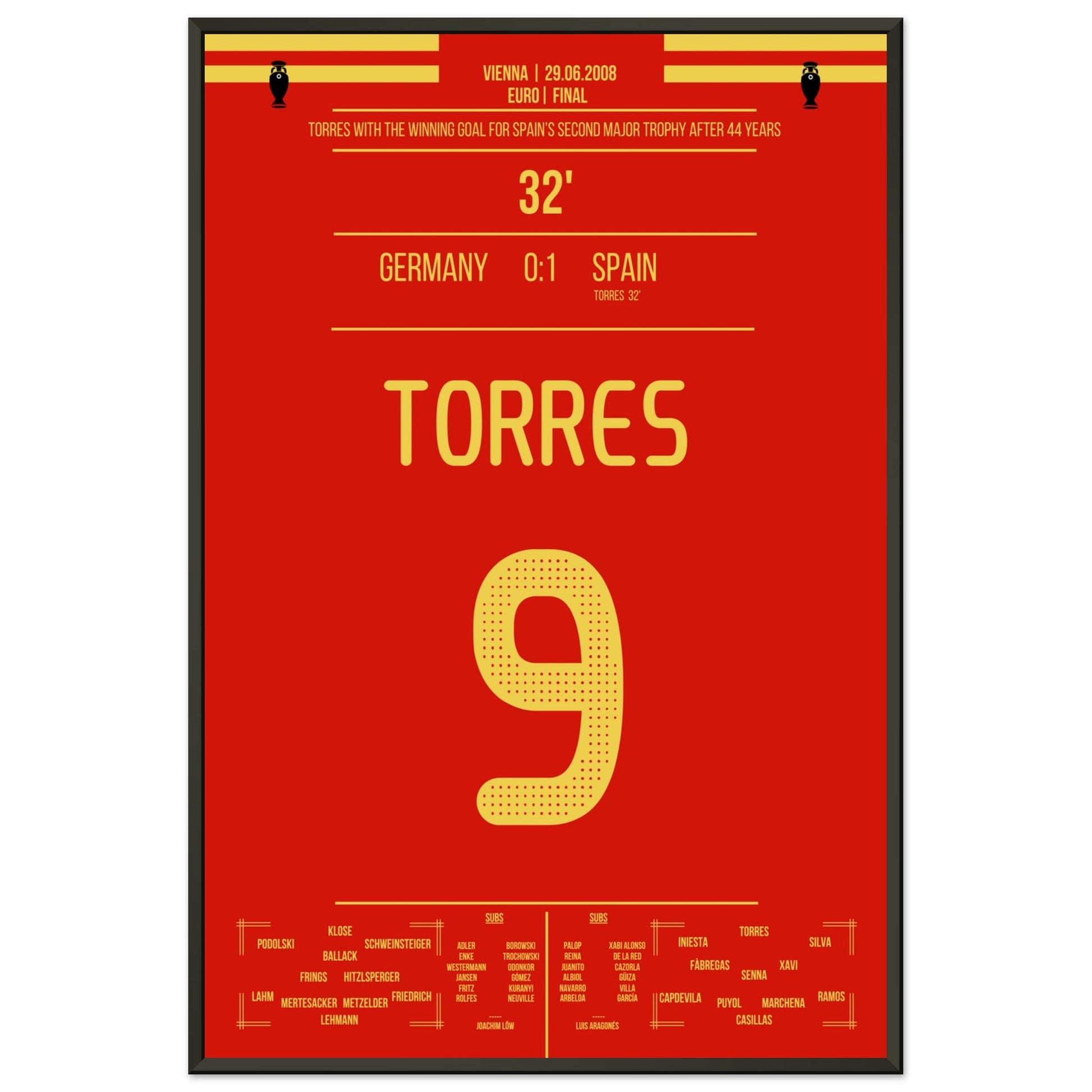 Torres Siegtreffer im Finale der Euro 2008 60x90-cm-24x36-Schwarzer-Aluminiumrahmen