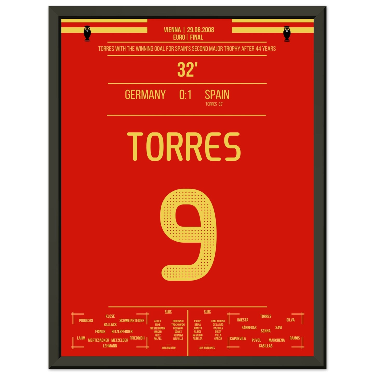 Torres Siegtreffer im Finale der Euro 2008 30x40-cm-12x16-Schwarzer-Aluminiumrahmen