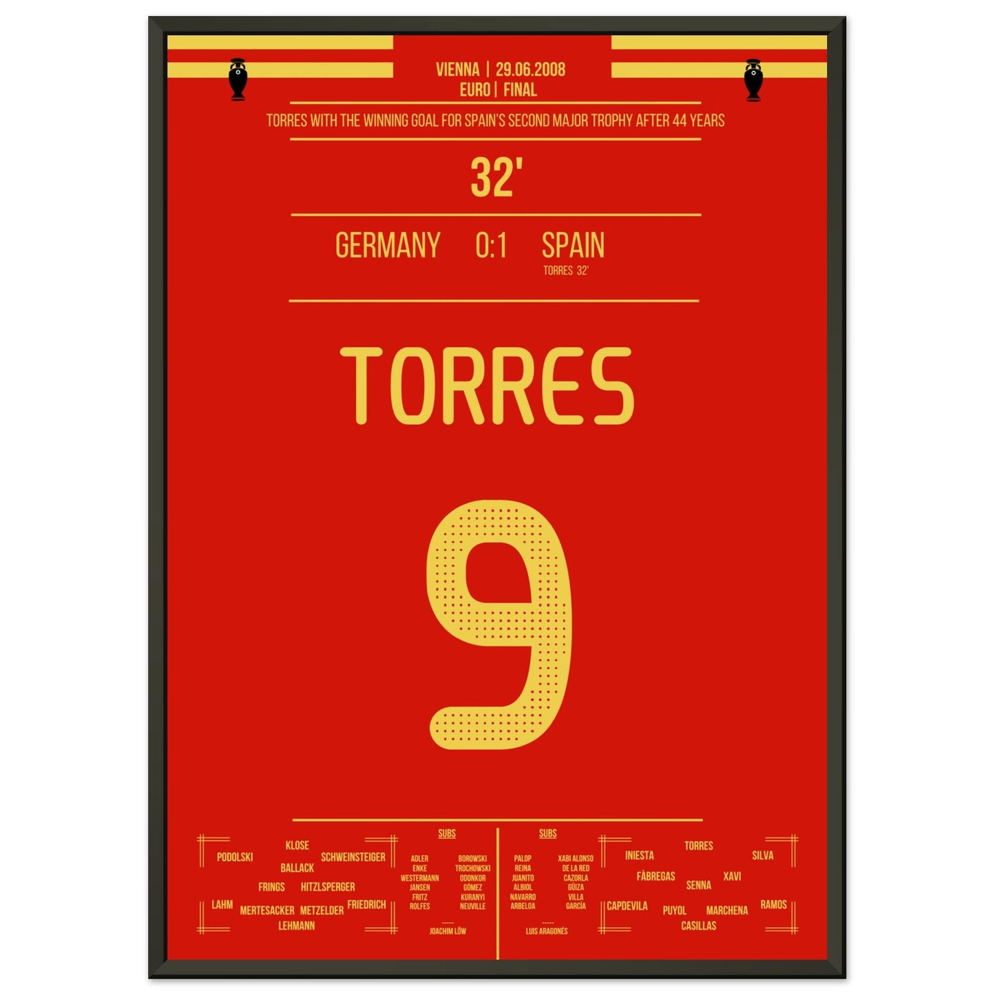 Torres Siegtreffer im Finale der Euro 2008 50x70-cm-20x28-Schwarzer-Aluminiumrahmen